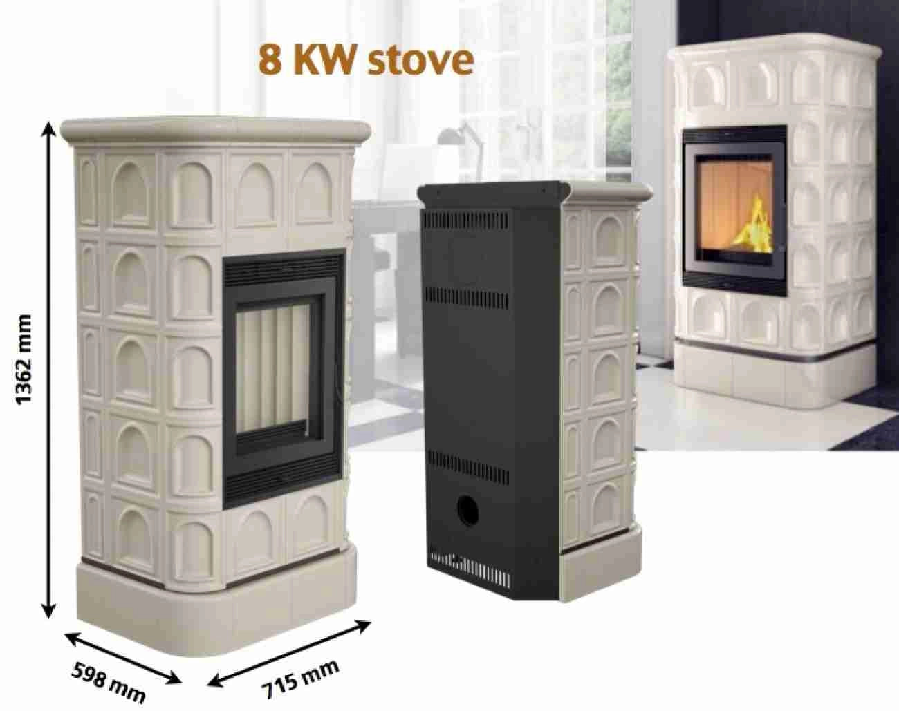 Soba teracota BK 8-11KW - Cahle negre - semineu asamblat teracota