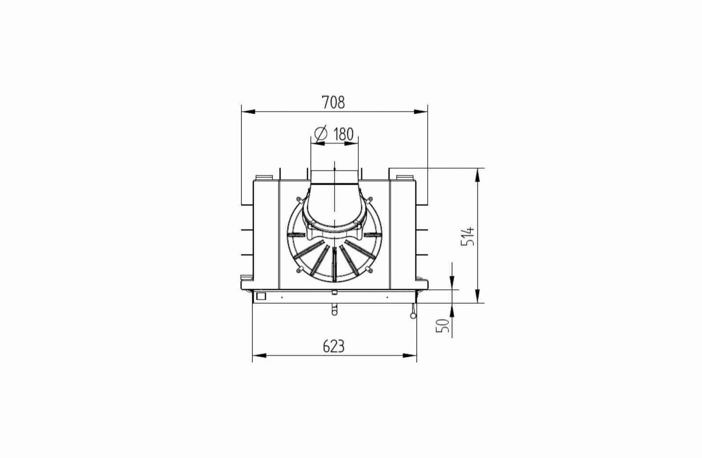 Focar semineu Hoxter HAKA 63/51 + Cupola