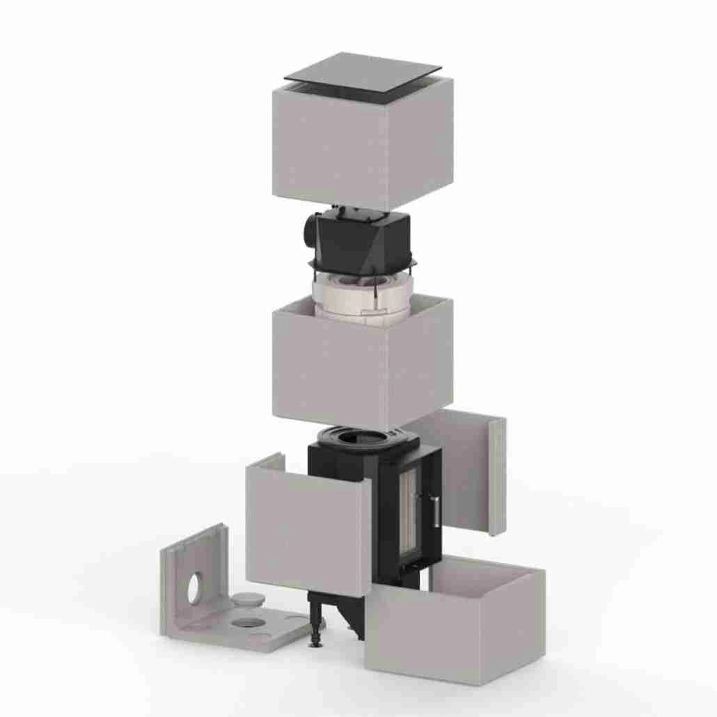 BLOX R55 - Semineu modular cu acumulare 12-24 kw STICLA DUBLA