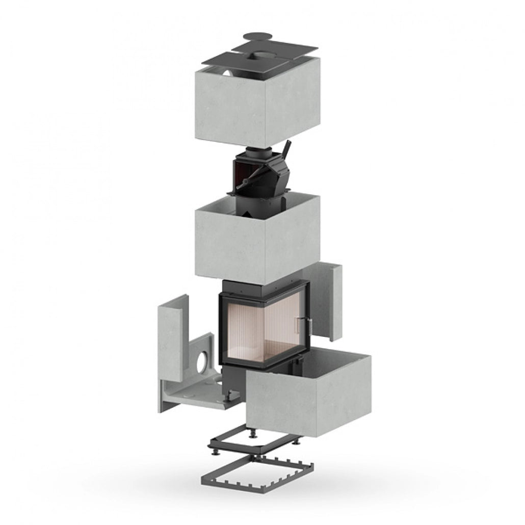 BLOX H60 - Semineu modular cu acumulare 5-18 kw + Sticla Dubla + protectie spate