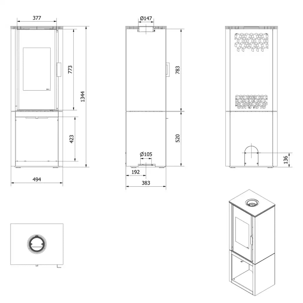 SOBA ENYO 6-8KW - LOC LEMNE + ROTIRE