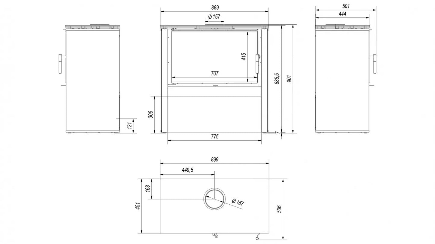 Soba JUNO 12kw - Negru