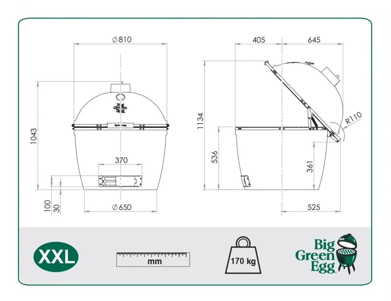 XXLarge - Kamado Ceramic Big Green Egg