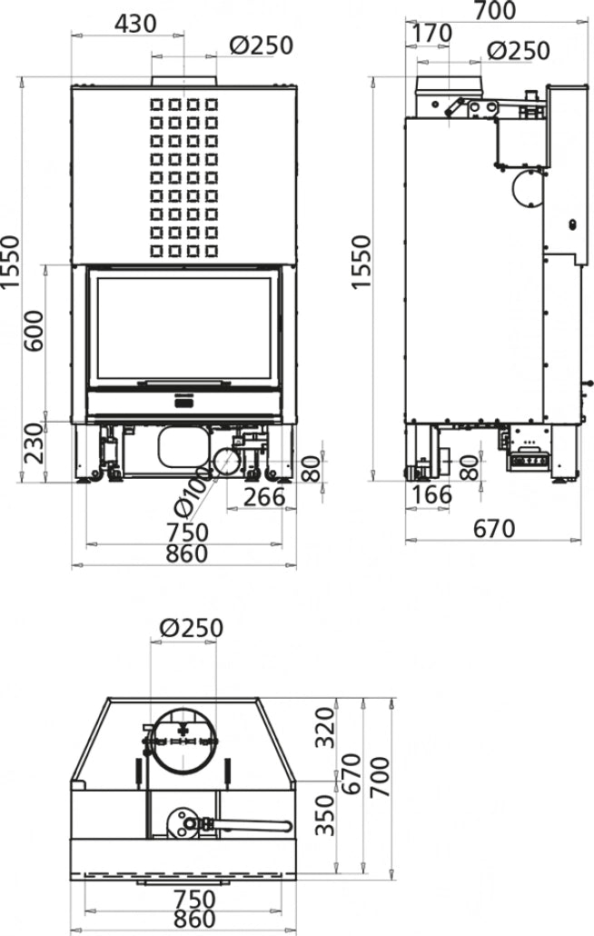 Termofocar semineu ENERGY 75