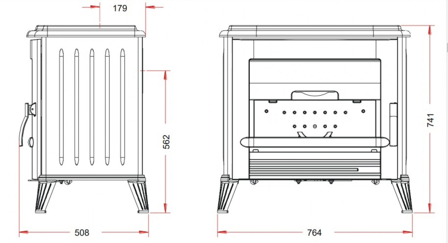 Soba fonta Modena 10kW - Antracit
