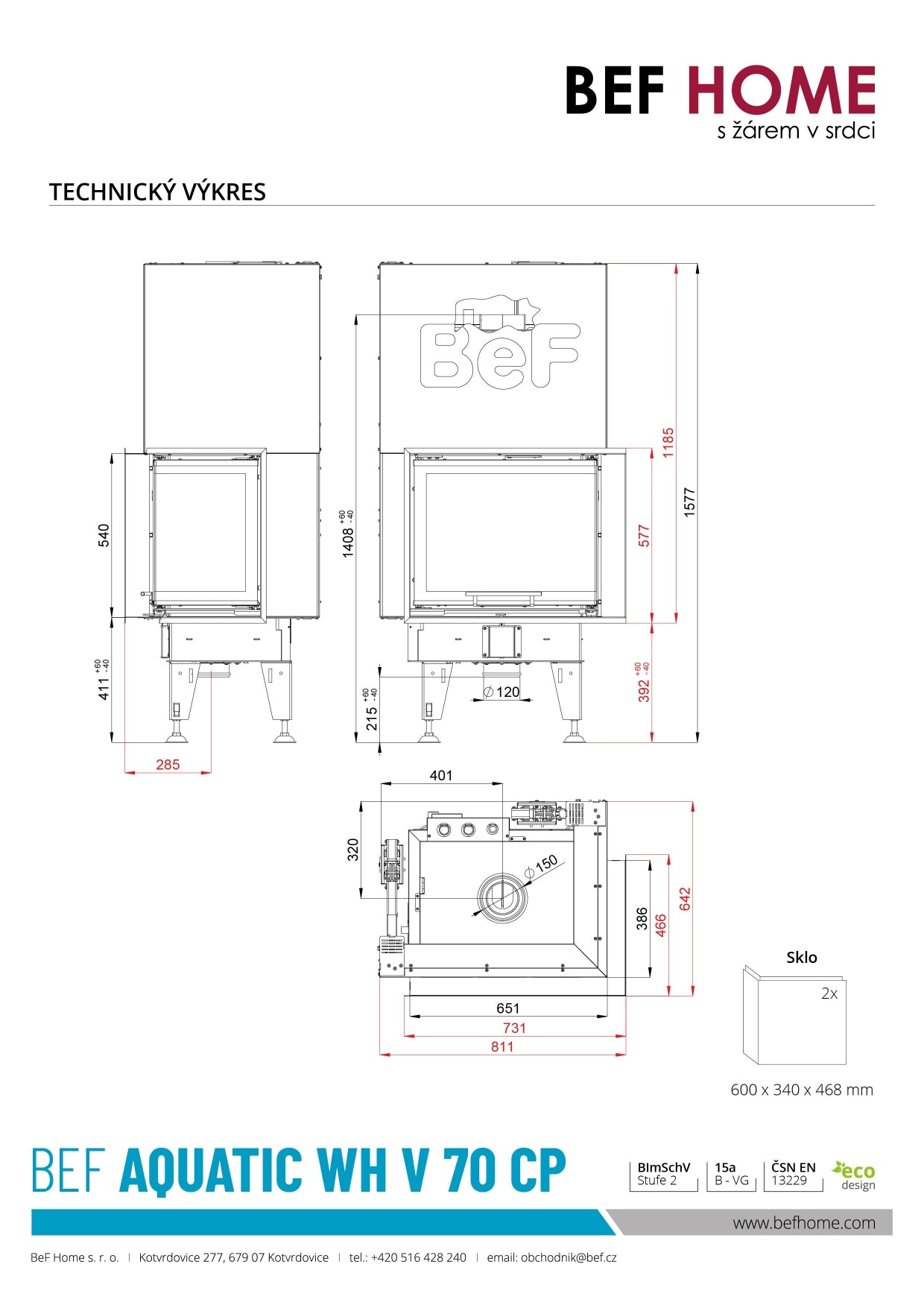 Focar centrala Bef Aquatic WH V 70 CP