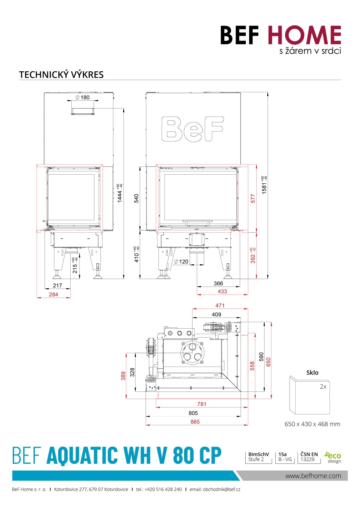 Focar centrala Bef Aquatic WH V 80 CP