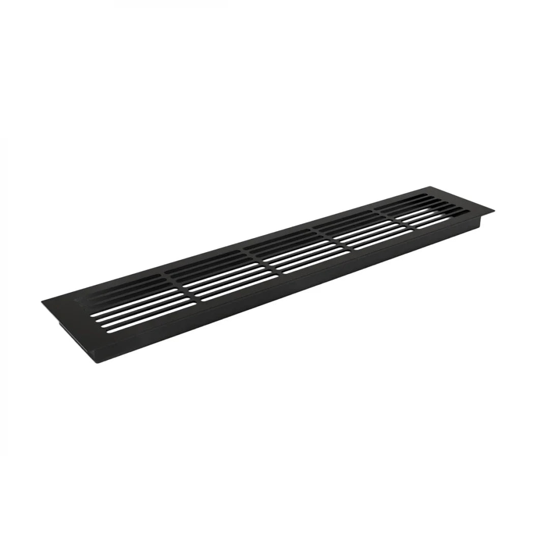 Grilaj de Ventilație Negru - 50x10 cm - 214 cm² - Soluție Ideală pentru Convecție Aer