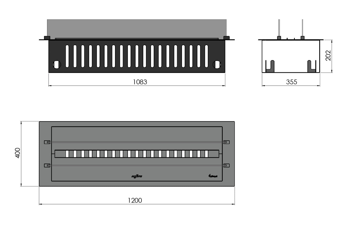 Semineu cu vapori de apă INVAPO INSERT 1200