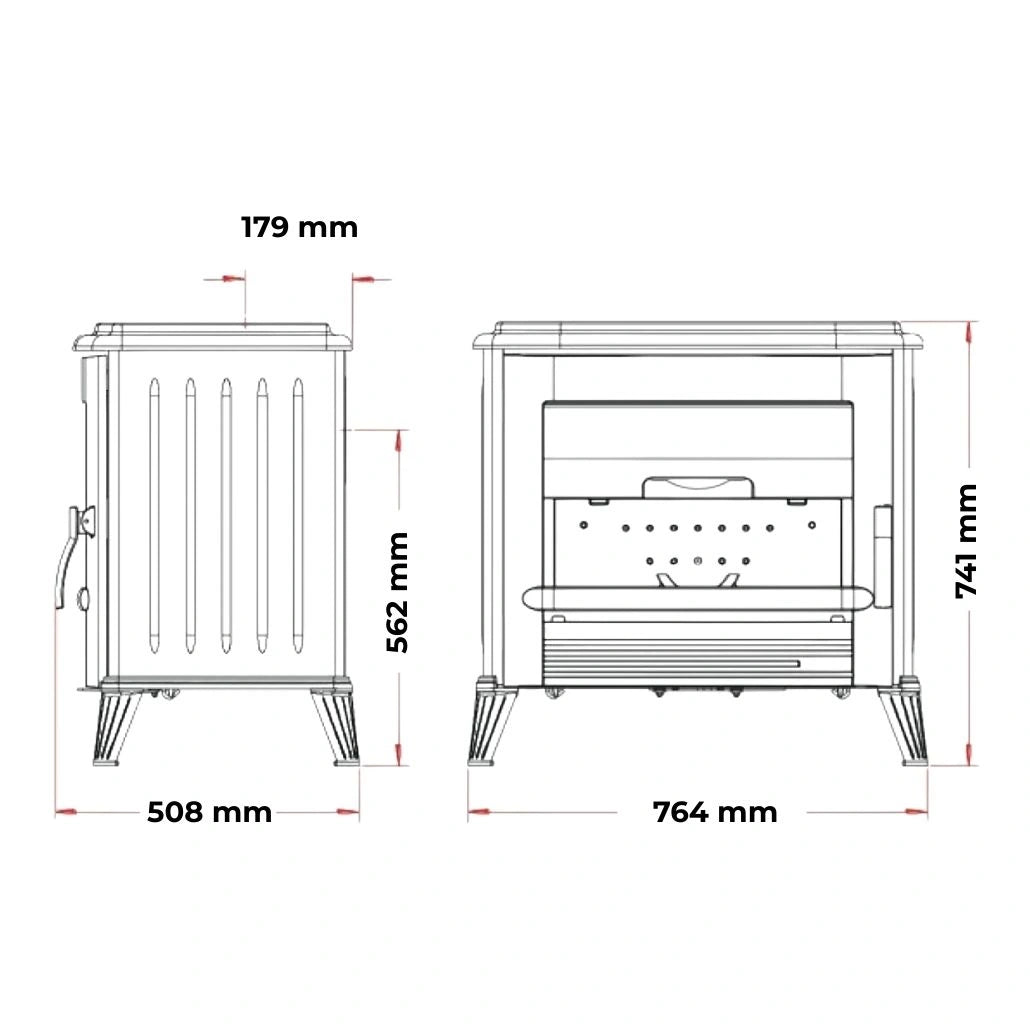 Soba fonta Modena 170 kg, 10-15kW - Antracit