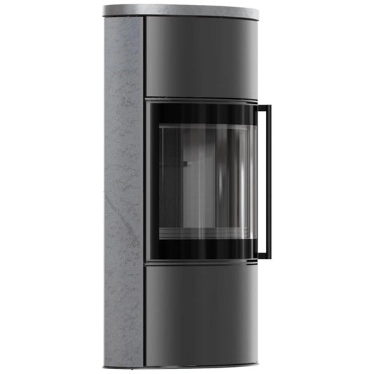 Sobă Bjorn High 7kW ceramică Gray Satin cu capac ceramic - samota neagra
