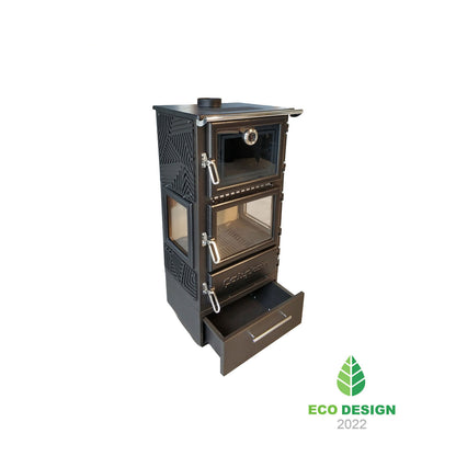 306-3D Cutie Sobă Pe Lemne Cu Cuptor, Putere 12.870 kW, Eficiență Termică 128 m²