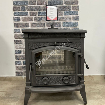 Sirius FS-015YK - Soba de Fontă Ultra 4 Fețe, 9 kW, Sticlă Schott Robax, Eco Design