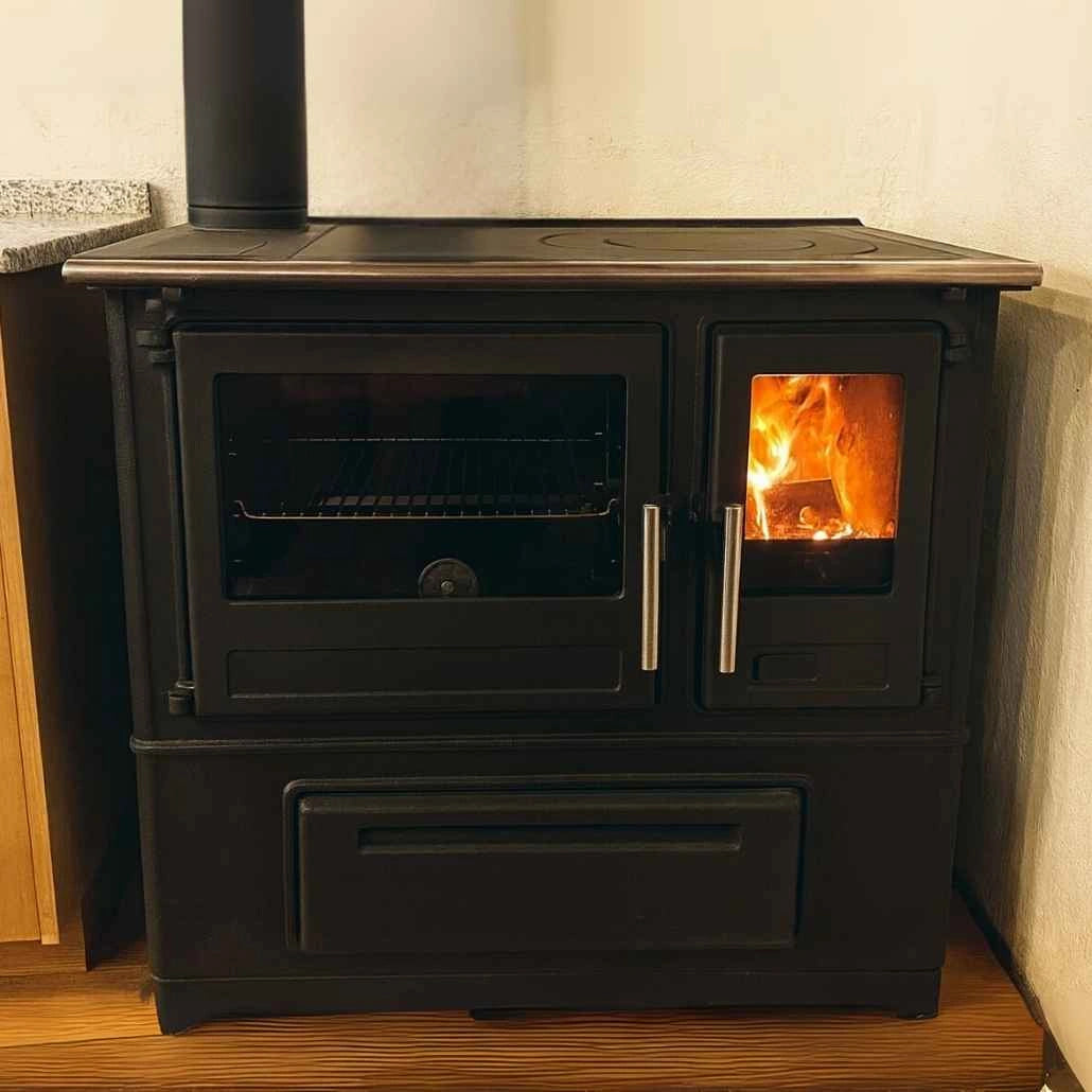 Soba de gatit SL85 negru cu plita si cuptor - 8kW - racord stanga