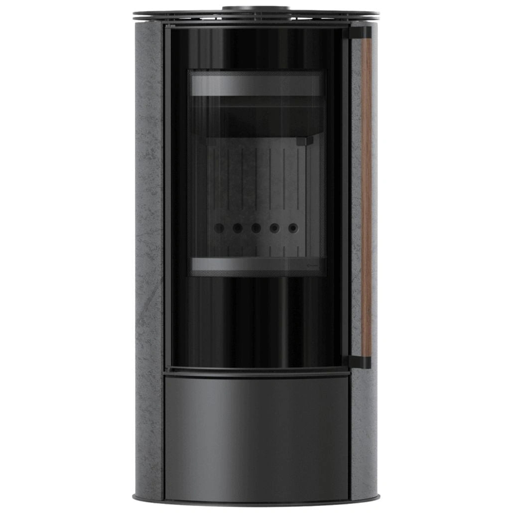 Soba Erik 5.5kW Grafite Satin - maner lemn - samota neagra