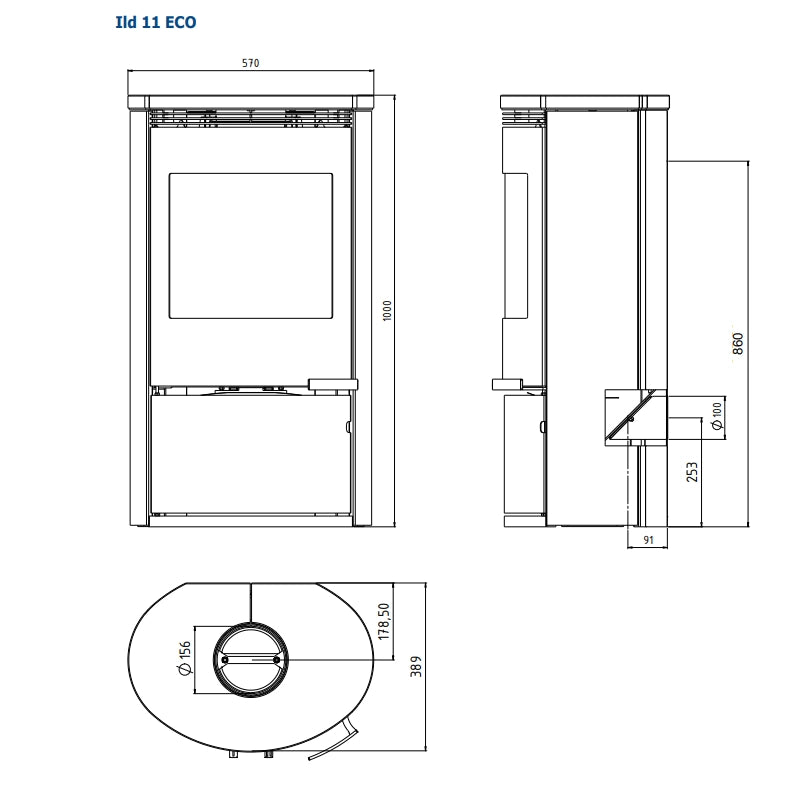 Sobă pe lemne ILD 11 Eco 6.5kW din steatit