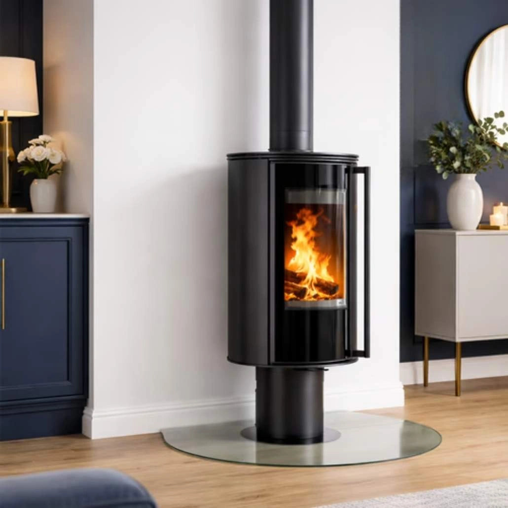 Soba rotativa otel Erik N 5.5 kW - Samota neagra - 360*