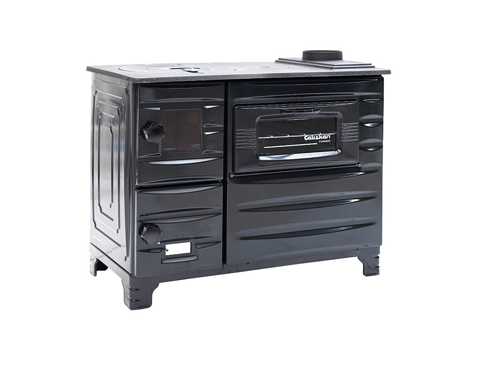 Șemineu de Lux 212, Negru Mat, cu Cărămidă, 6.330 kW