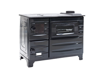 Șemineu de Lux 212, Negru Mat, cu Cărămidă, 6.330 kW