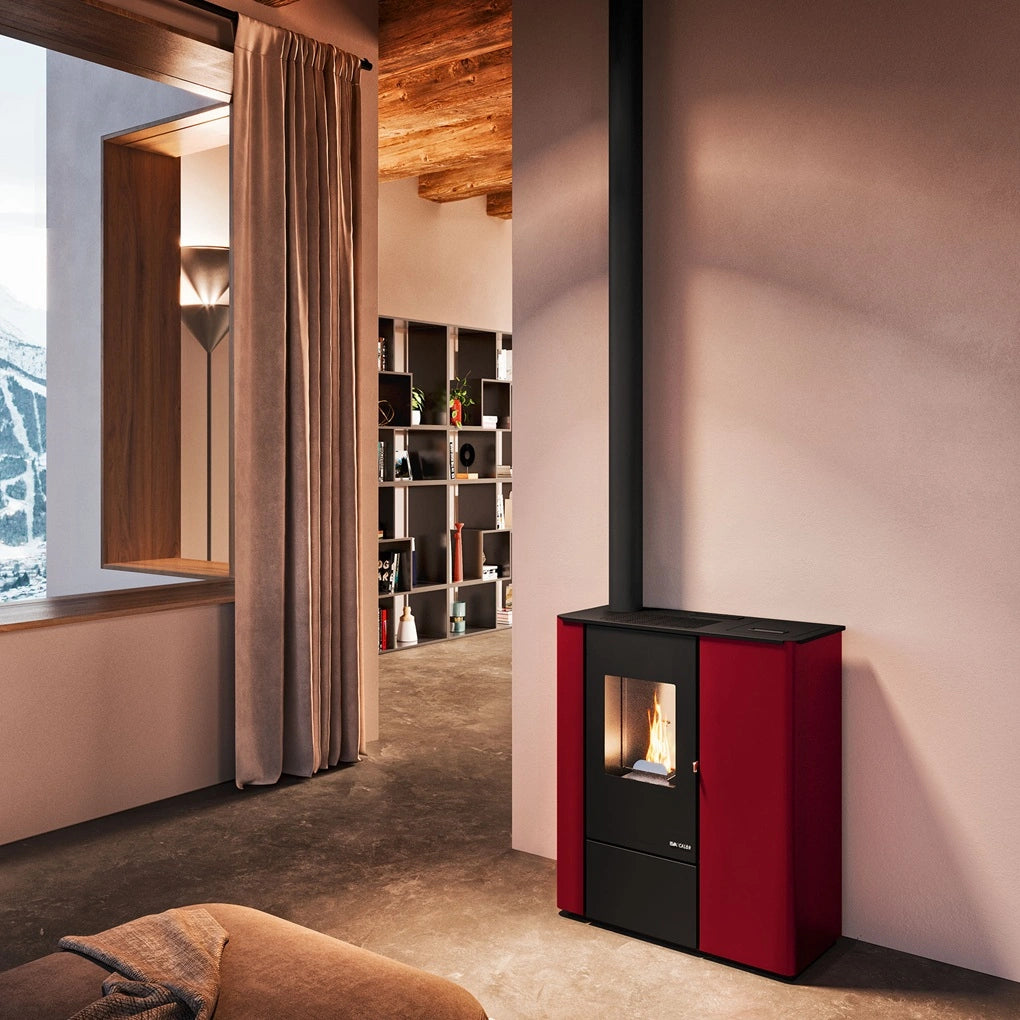 SOBA PELETI VALE SLIM 3-8 kw - ROSU