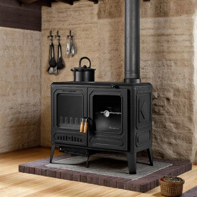 Sobă de Teracotă pe Lemne FS-061 Troy - Design Modern, Eficiență Termică Ridicată și Focar Dublu