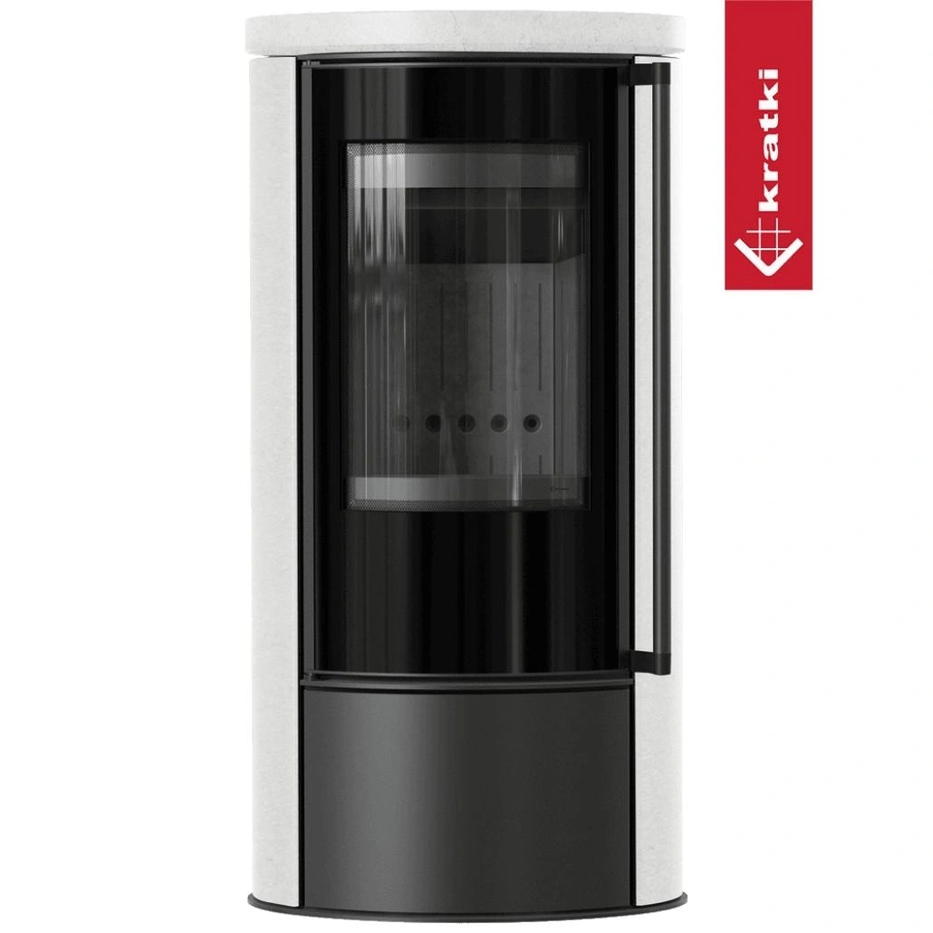 Soba Erik 5.5kW ceramica White Satin - samota neagra