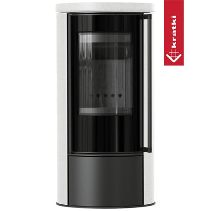 Soba Erik 5.5kW ceramica White Satin - samota neagra