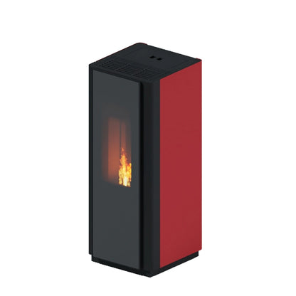 SOBA PELETI 3.8-9.3 KW QUADRA ROSU - CONVECTIE NATURALA