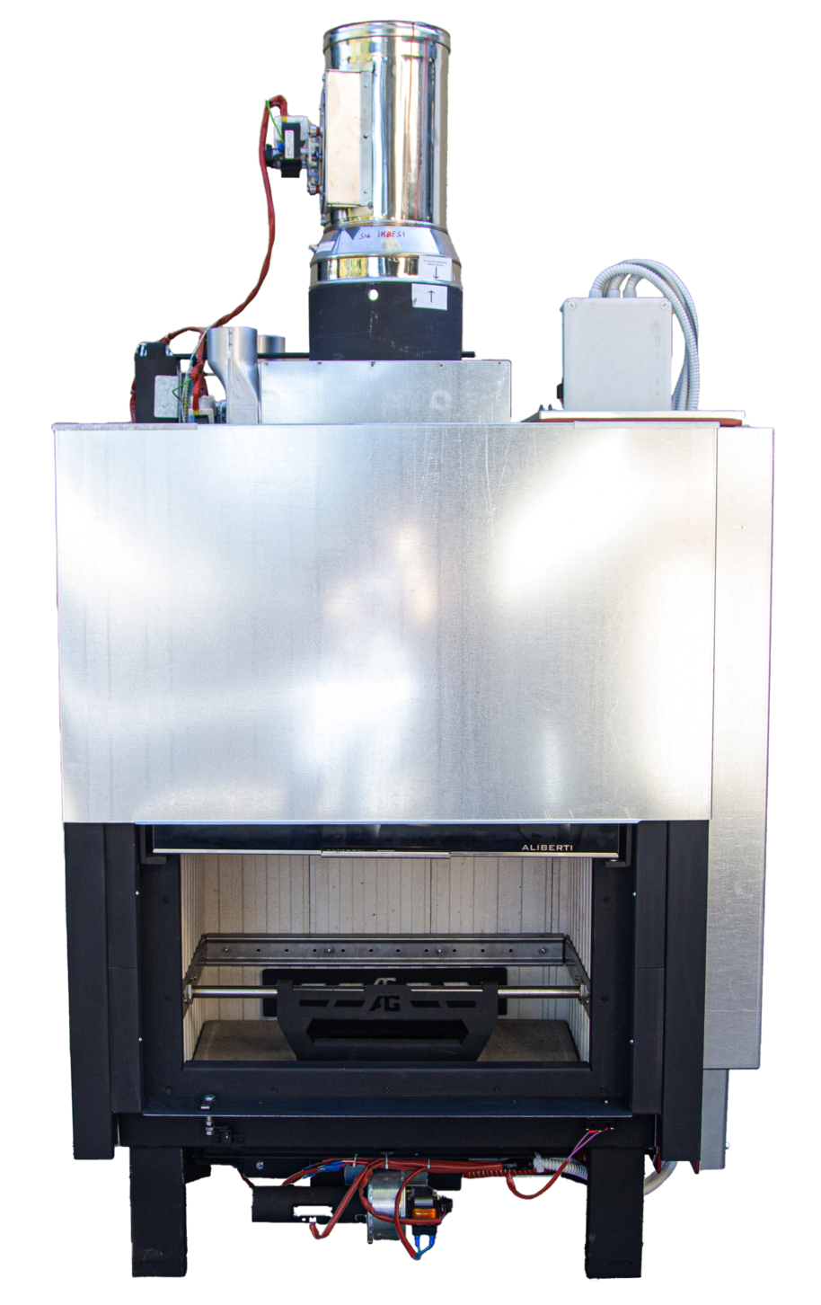 Termocaminet Hibrid Revolution Green Frontale IDRO - Lemn și Pelet, 22-27 kW