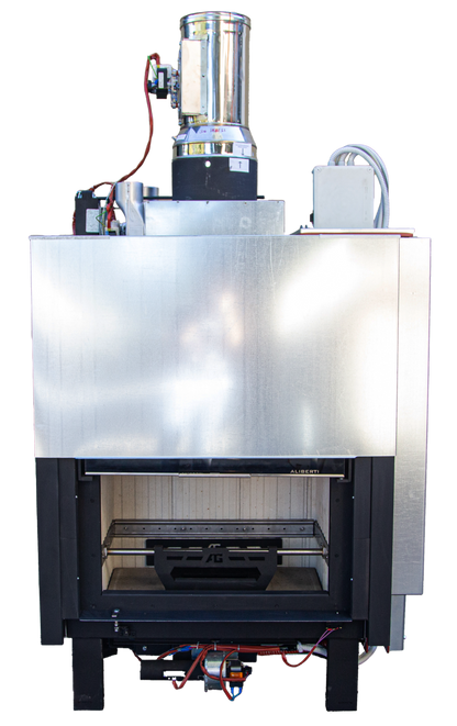 Termocaminet Hibrid Revolution Green Frontale IDRO - Lemn și Pelet, 22-27 kW