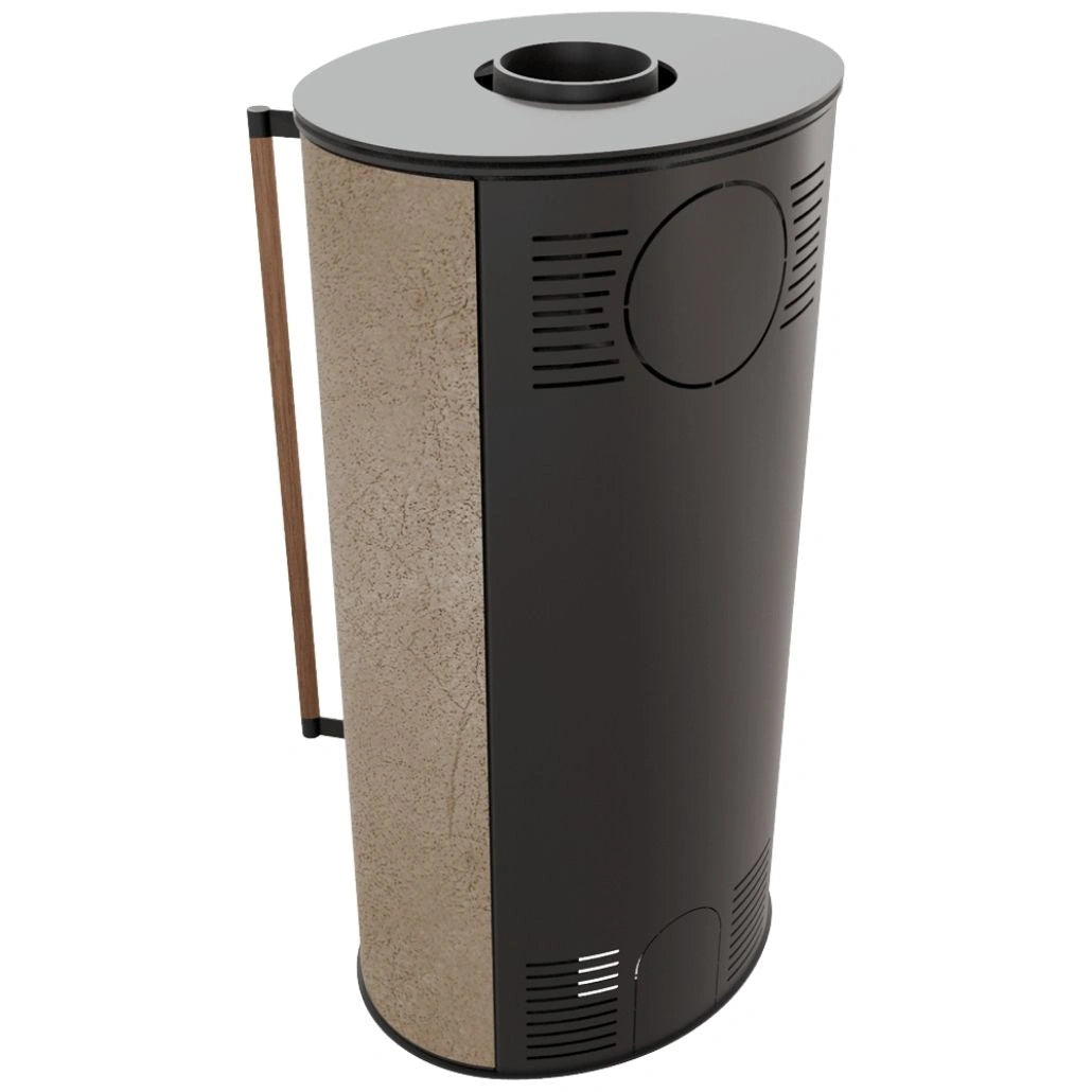 Soba Erik 5.5kW Gold Satin - maner lemn - samota neagra