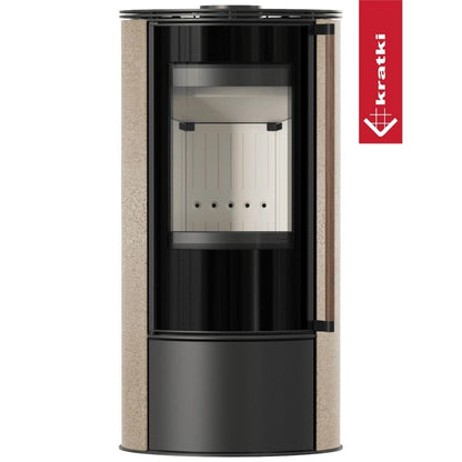 Soba Erik 5.5kW Gold Satin - maner lemn