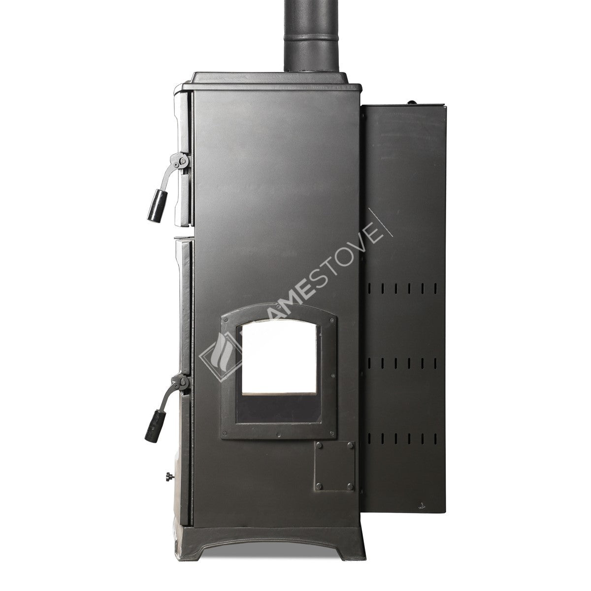 FS-214 Lux Gourmet Pellet Stove | 12 kW High Efficiency, 3-Sided Schott Robax Glass, Chrome Combustion Chamber