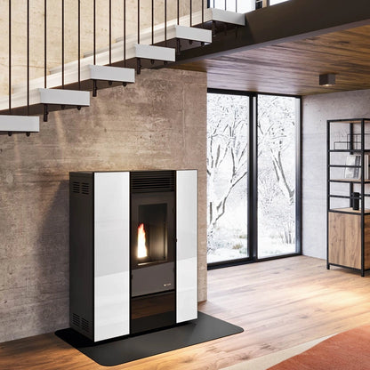 SOBA PELETI 4.4-11 KW - DENISE SLIM ALB - 2 Ventilatoare