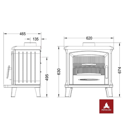 Soba fonta Norik 6-9kW - tripla combustie