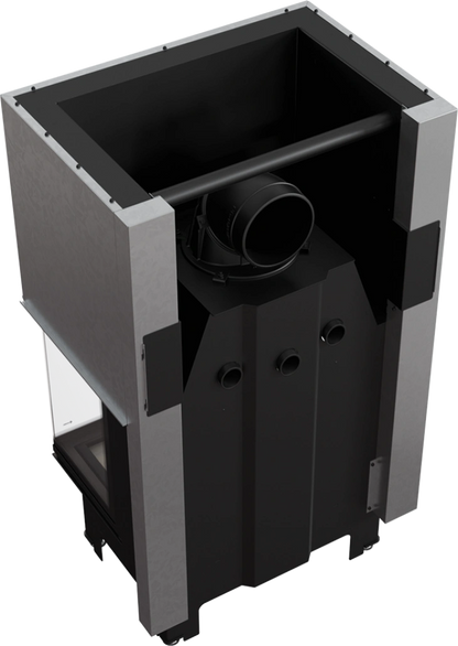 Focar semineu nbc 80 36 trei laturi deschidere verticala samota neagra