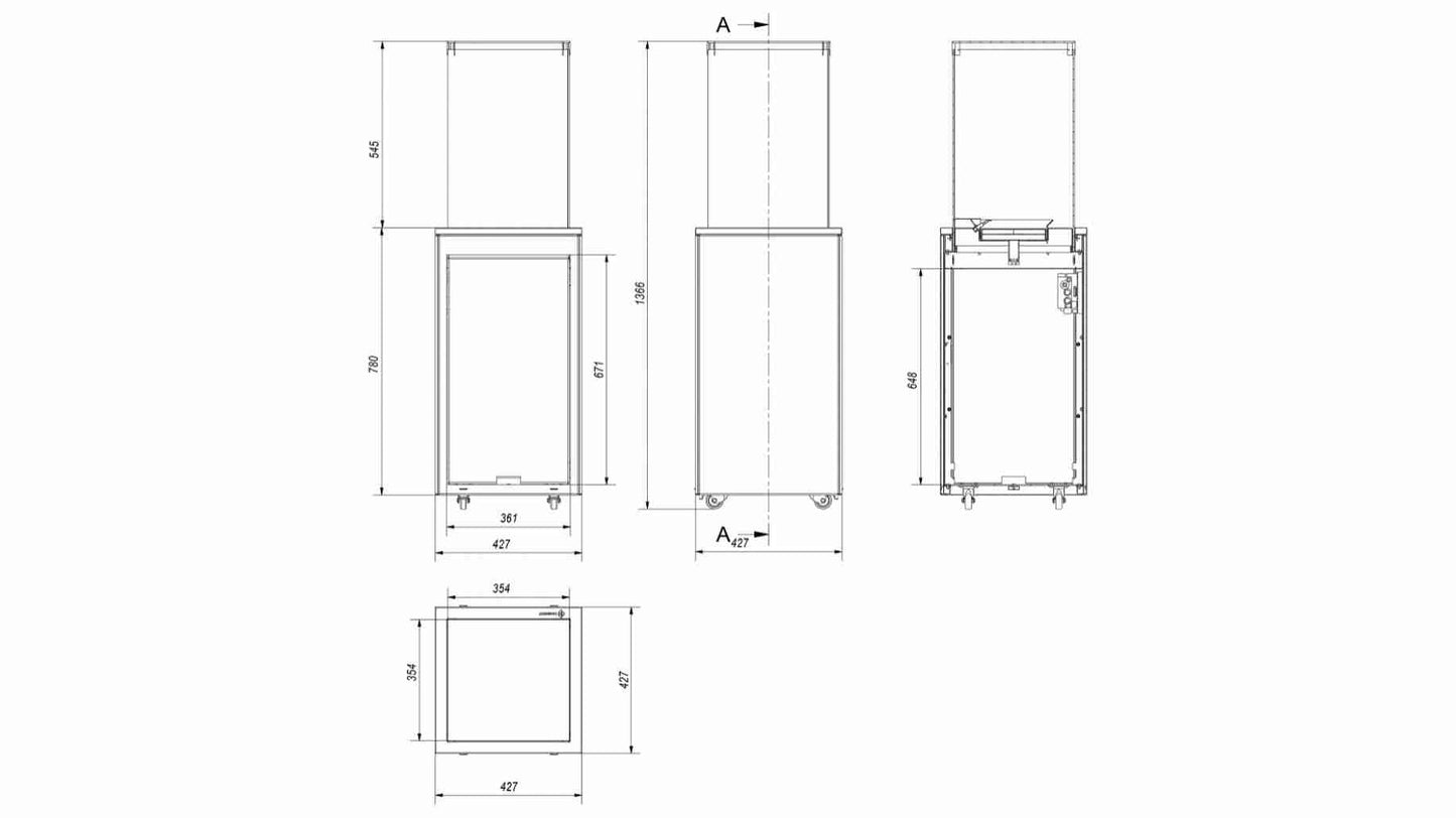 Patio Mini Negru Automat S - Incalzitor pe gaz