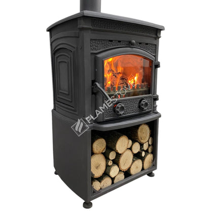 Sobă de Ardere a Lemnelor Sirius Maxi FS-016ST - Fontă Robustă, Eficiență Dublă, Sticlă Schott-Robax