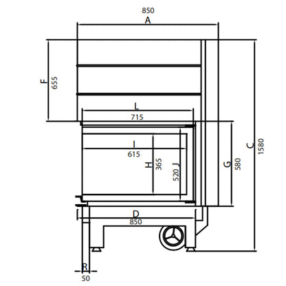 Focar semineu e-3 SIDE U70/52