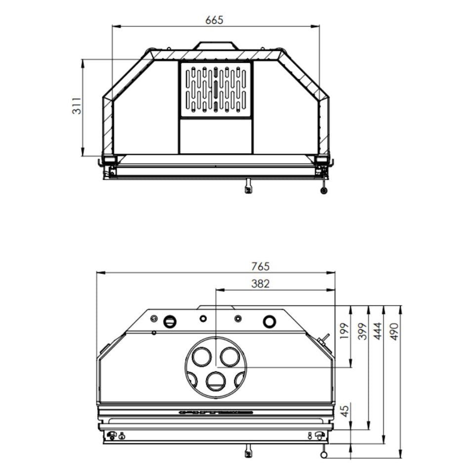 Termoșemineu Hitze Albero Aquasystem ALAQS68x43.S-D 16 kW