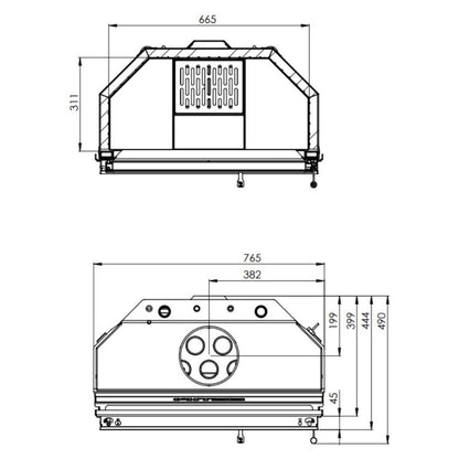 Termoșemineu Hitze Albero Aquasystem ALAQS68x43.S-D 16 kW