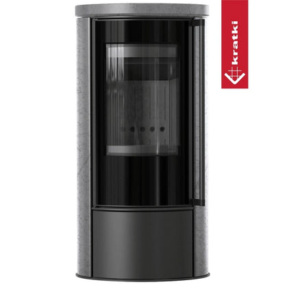 Soba Erik 5.5kW ceramica Grey Satin - samota neagra