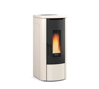Focar semineu termosemineu pe peleti tip centrala 14 2 kw rosanna idro la nordica extraflame culoarea fildes