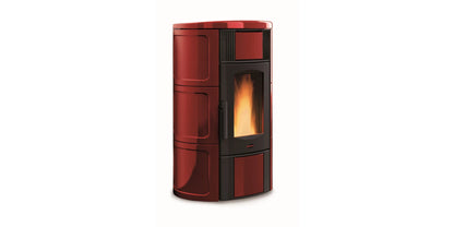 Termosemineu pe peleti, tip centrala, 5,4–19 kW, putere transmisa apei 4,0–14,7 kW pentru 545 m3, Iside Idro 5.0, La Nordica-Extraflame, culoarea Bordeaux