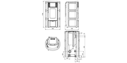Termosemineu pe peleti, tip centrala, 5,4 - 18,1 kW, pentru 519 m3, Iside Idro H15, La Nordica-Extraflame, culoarea Pergament