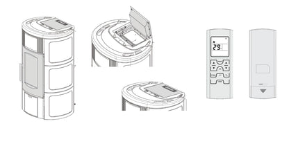 Termosemineu pe peleti, tip centrala, 5,4 - 18,1 kW, pentru 519 m3, Iside Idro H15, La Nordica-Extraflame, culoarea Bordeaux