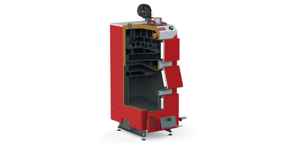 Cazan pe lemne din tabla de otel, 35 kW, KDR Plus, Defro, cu ventilator, grosimea tablei 6 mm