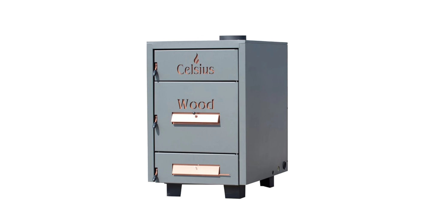 Cazan pe lemne, din tablă de oțel, 85 kW, Wood 60 - 85, Celsius