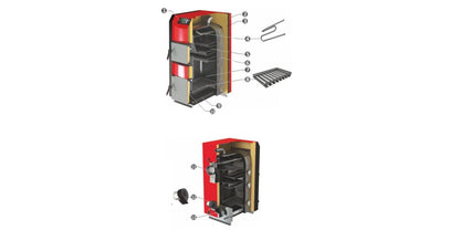 Cazan pe lemne, din tabla de otel, 50 kW, cu ventilator, NWB PRIME 50, BURNiT