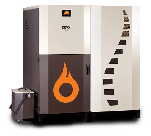 Cazan compact pe peleti gata de instalare, KEPO, 55 kW, cu curatare automata a arzatorului